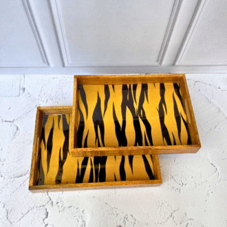Leopard Print Wooden Tray
