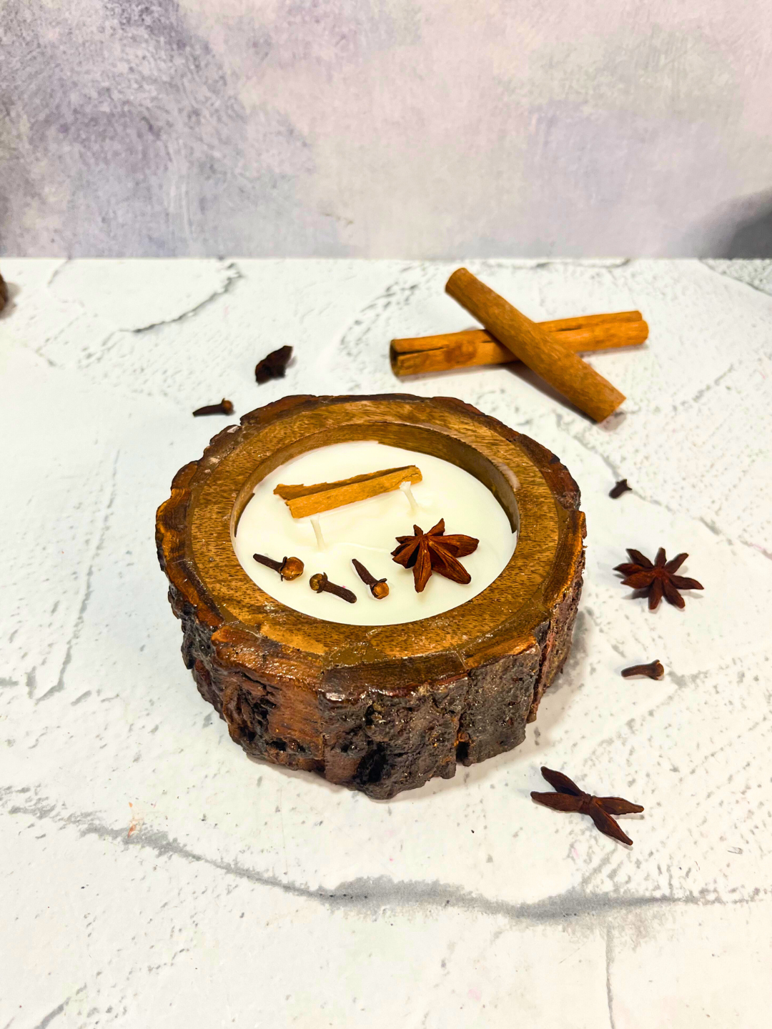 Rustic Bark Spiced Soy Wax Candle | Christmas & Winter Scent - Image 5