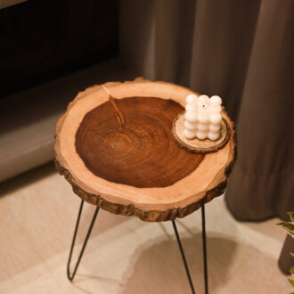 Rustic 'Live Edge' Solid Wood Table with Hairpin Legs (Coffee/End Table)