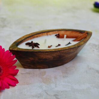 Spiced Boat Wooden Wooden Candle