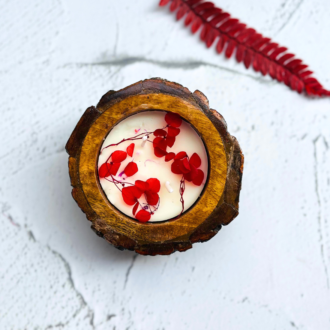 Rustic Bark Rose Soy Wax Candle