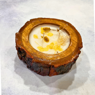 Rustic Vanilla Wooden Candle