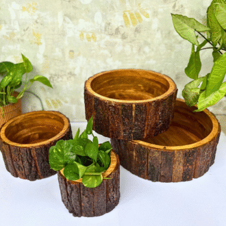 Large Rustic Wooden Bowls( Set of 3)