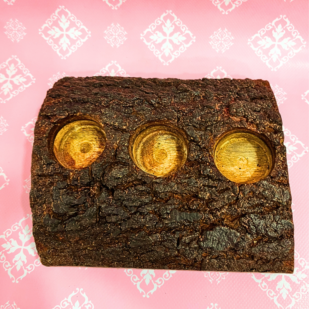 Half Log Rustic Wooden Tealight Holder - Image 5