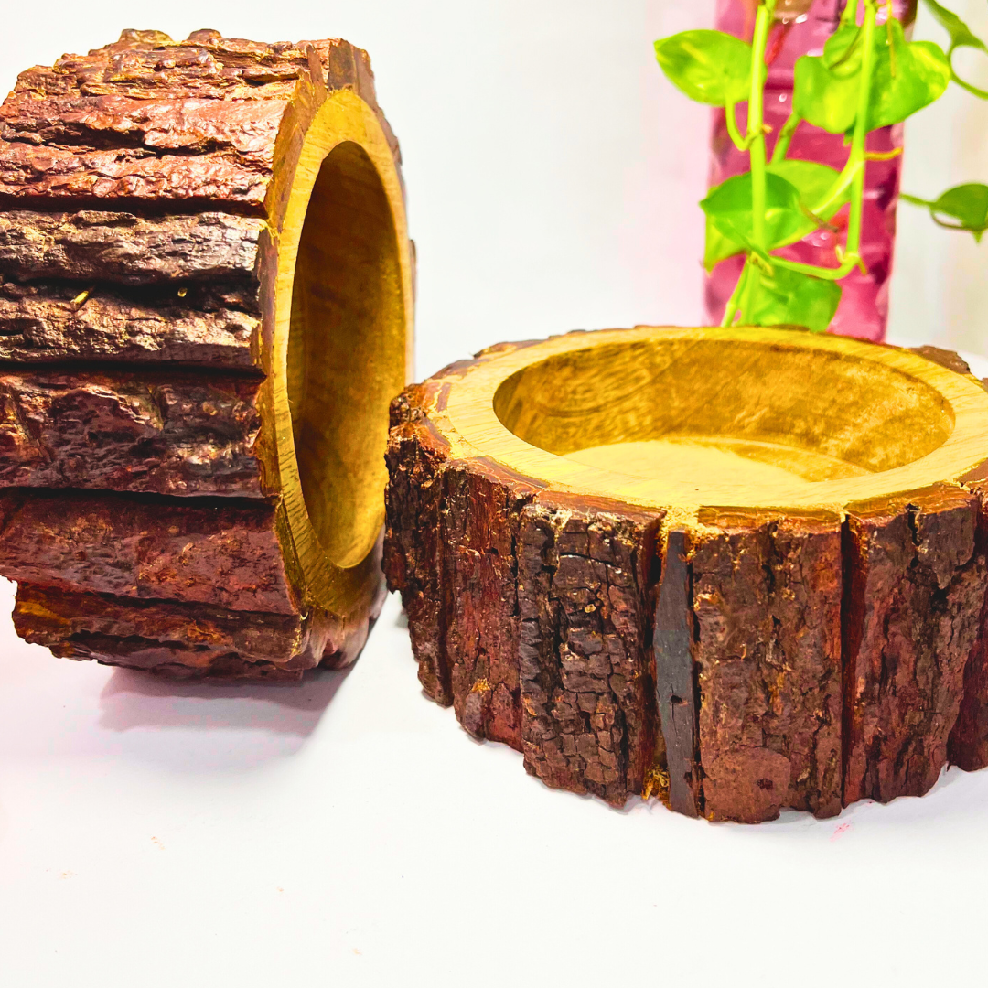 Rustic Wooden Dryfruit Serving Bowls - Image 6
