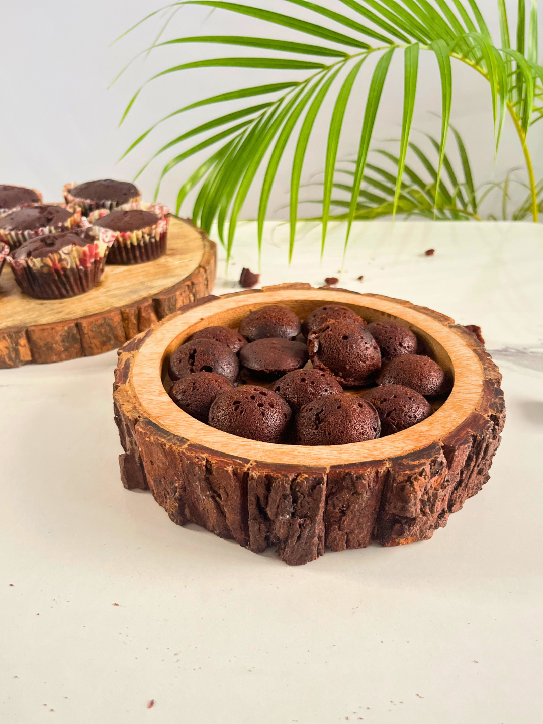 Round Bark Serving Tray with Raised Sides