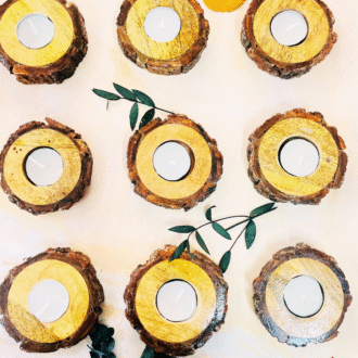 Rustic Wooden Tealight Holders