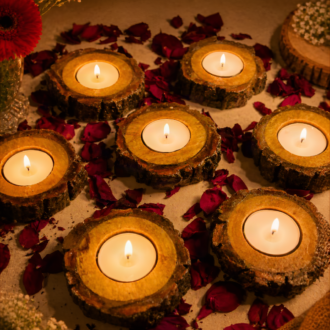 Rustic Wooden Tealight Holders