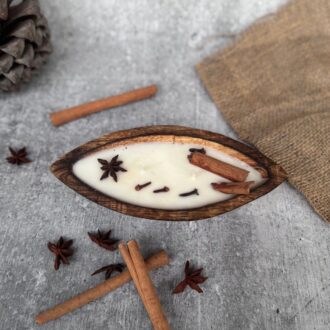 Spiced Boat Wooden  Wooden Candle
