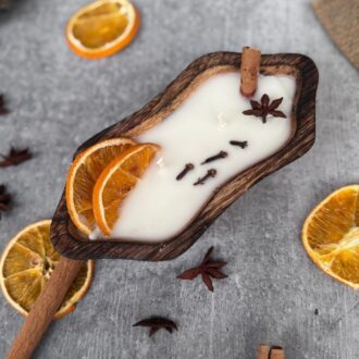 Citrus Ember Wooden Bowl Candle