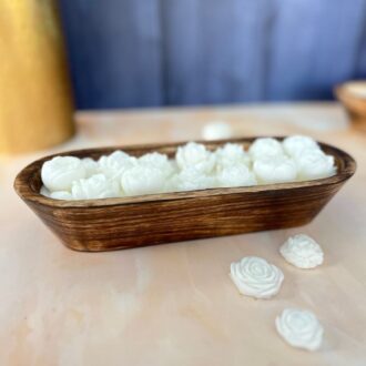 Serene Bloom Wooden Tray Candle