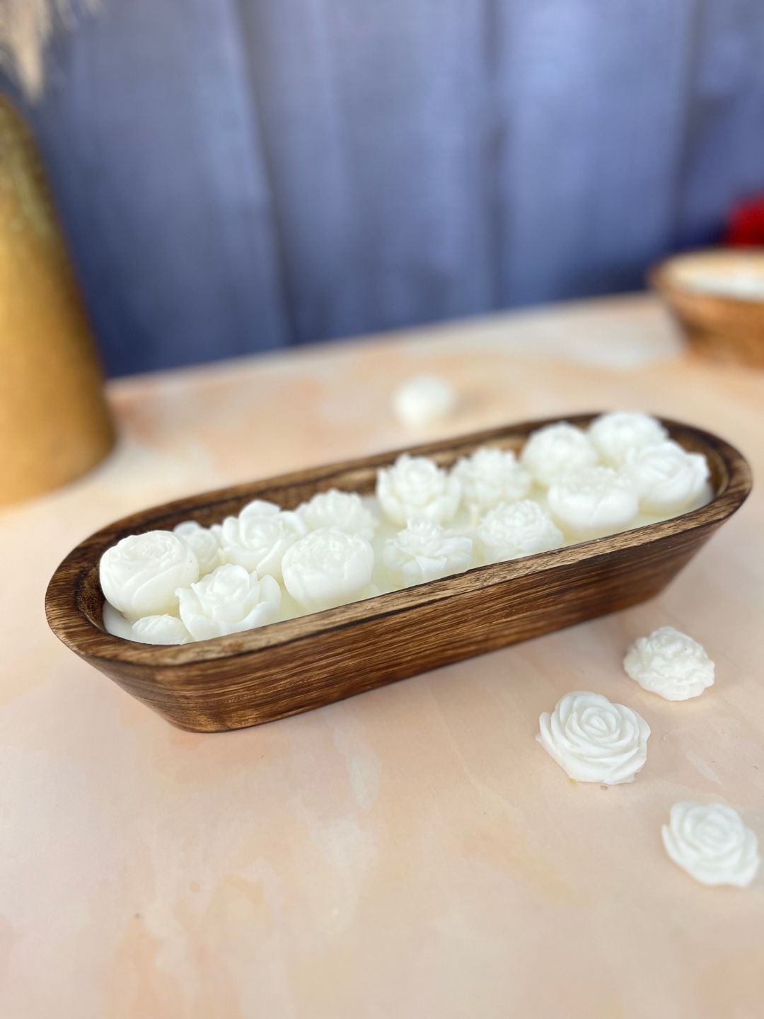 Serene Bloom Wooden Tray Candle - Image 3